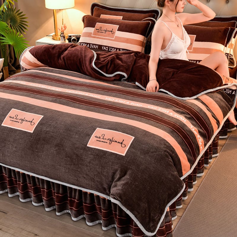 Navlaka za pokrivač od mliječnog velura, dvostrana, podstavljena flisom, veličina 1,8 m × 200 × 230 cm, uzorak biljke i cvijeće