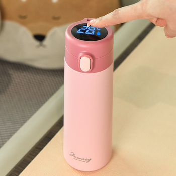 Hőmérséklet-kijelzővel ellátott termoszos pohár, nagy kapacitású, belső 316 rozsdamentes acél, külső 304 rozsdamentes acél, lézergravírozás elérhető