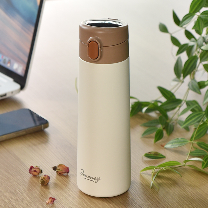 Hőmérséklet-kijelzővel ellátott termoszos pohár, nagy kapacitású, belső 316 rozsdamentes acél, külső 304 rozsdamentes acél, lézergravírozás elérhető