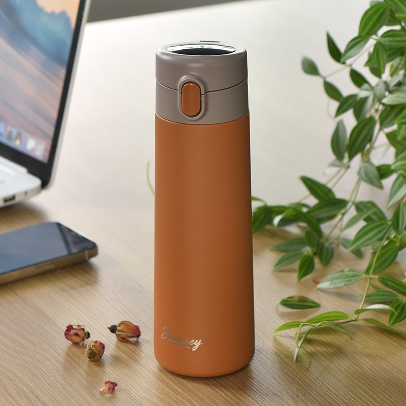 Hőmérséklet-kijelzővel ellátott termoszos pohár, nagy kapacitású, belső 316 rozsdamentes acél, külső 304 rozsdamentes acél, lézergravírozás elérhető