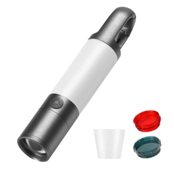 Xin Jiayi lanternă LED reîncărcabilă pentru camping cu lumină laterală COB — corp din aliaj de aluminiu, baterie 1200 mAh, rază >500 m, alimentare manuală