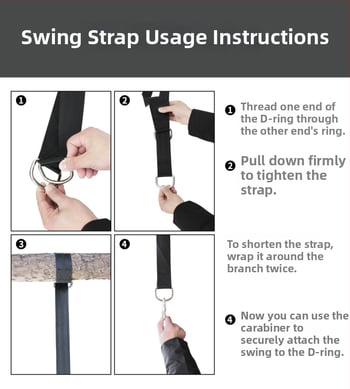 Полиестеров ремък за хамак с подложка, капацитет 300 кг, без скоба, тегло 516 г, лицензирана частна марка