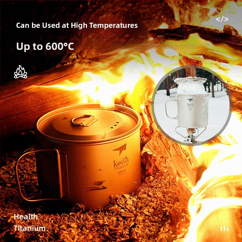 Keith ултралек сгъваем съд за вода от чист титан с капак, 56–62 g, модел Ti3200