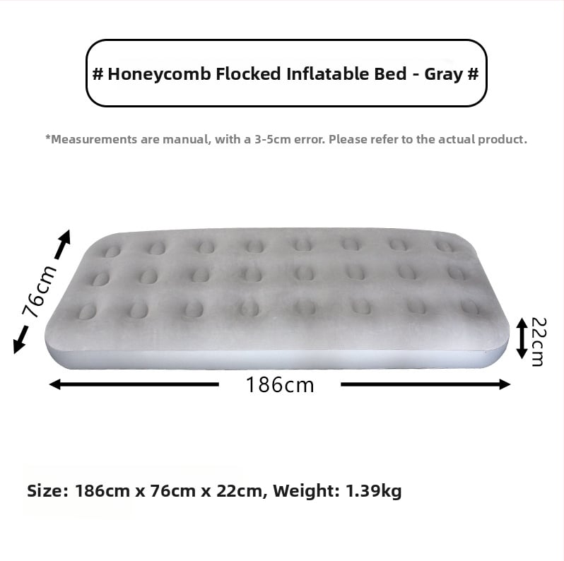 Felfújható ágy; flockált felület; maximális terhelhetőség: 200