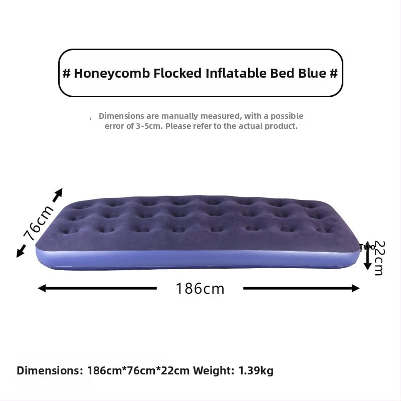 Felfújható ágy; flockált felület; maximális terhelhetőség: 200