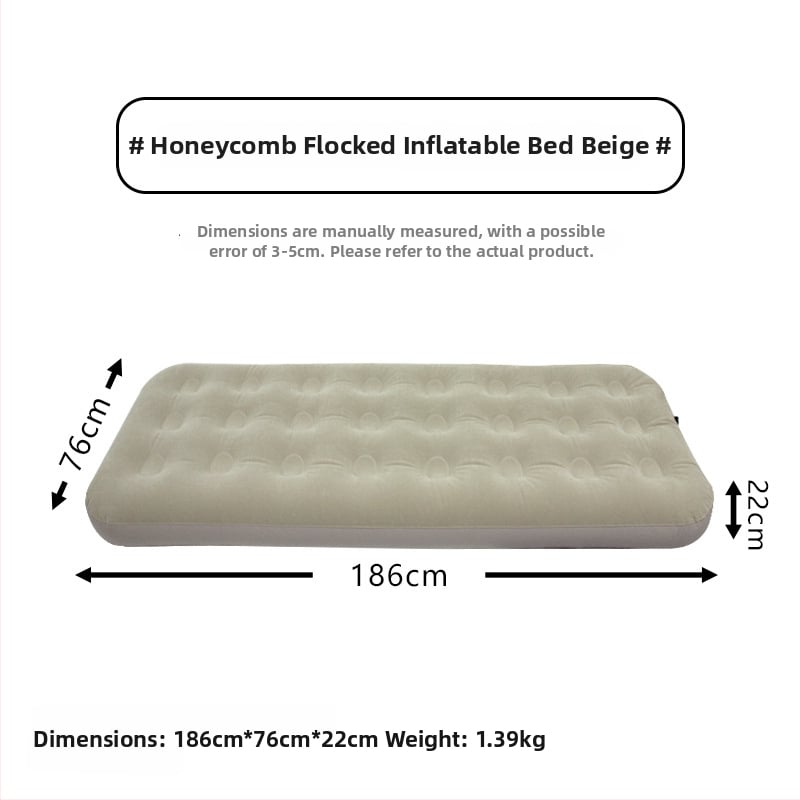Felfújható ágy; flockált felület; maximális terhelhetőség: 200