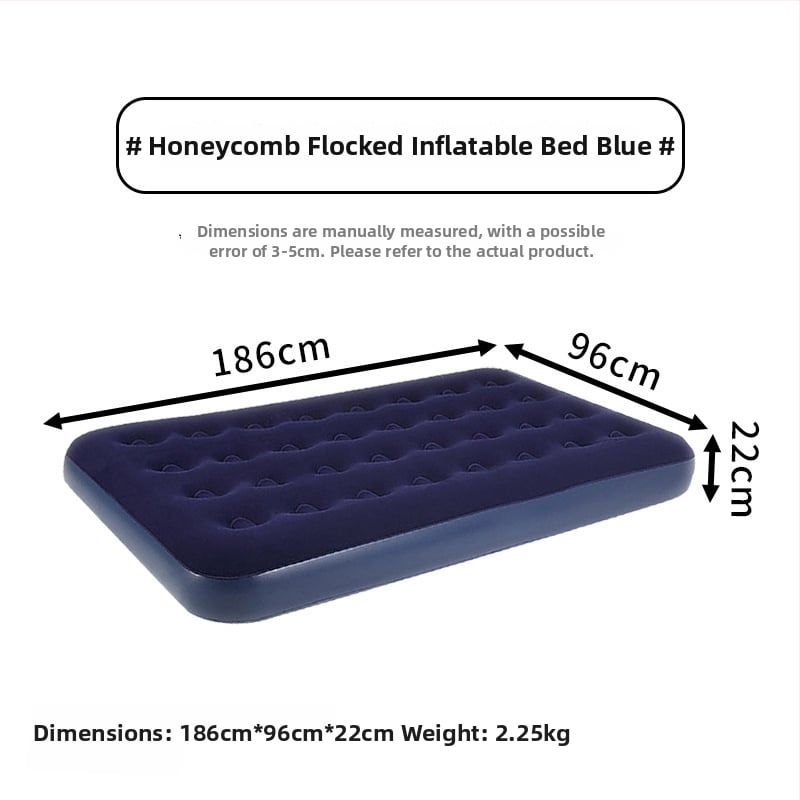 Felfújható ágy; flockált felület; maximális terhelhetőség: 200