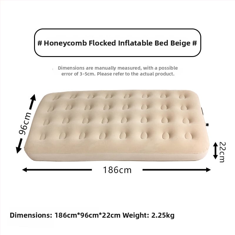 Felfújható ágy; flockált felület; maximális terhelhetőség: 200