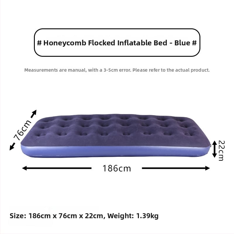 Felfújható ágy; flockált felület; maximális terhelhetőség: 200