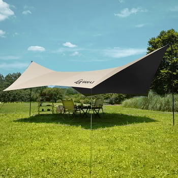 MANTU Pillangó alakú kemping árnyéksátor, Oxford anyag, 2000mm vízálló, üvegszálas váz, kézi összeszerelés
