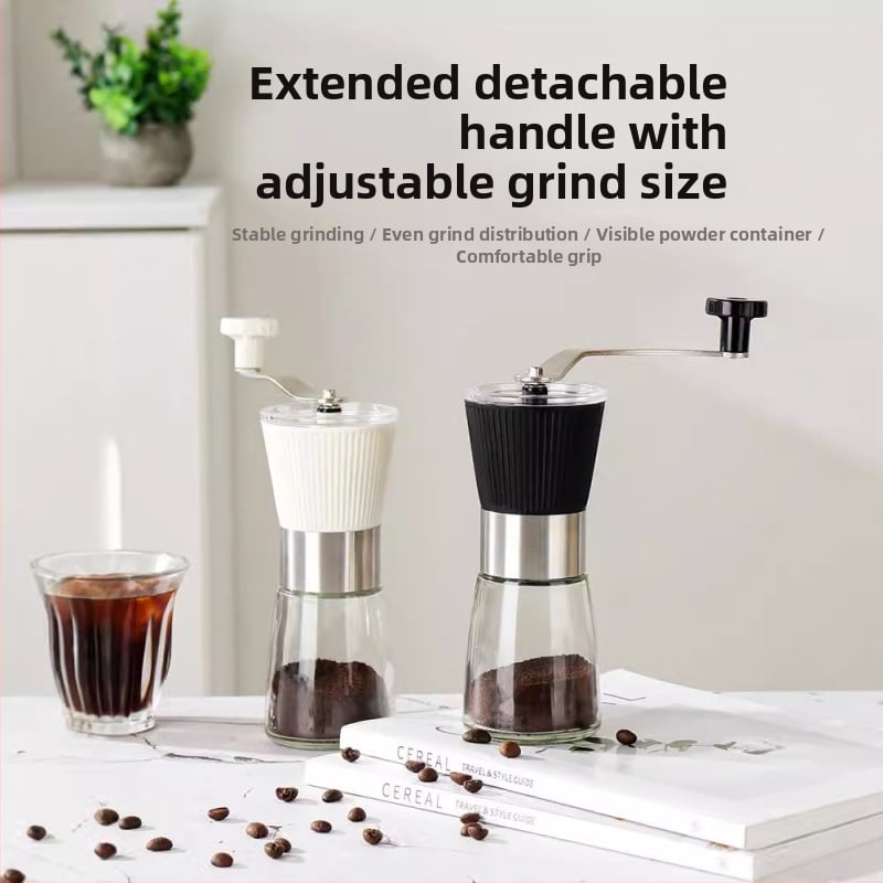 Χειροκίνητος αλεστήρας καφέ για φίλτρο, σώμα από ανοξείδωτο ατσάλι και γυαλί, επιλογή λογότυπου, Kangdu, μοντέλο 2025