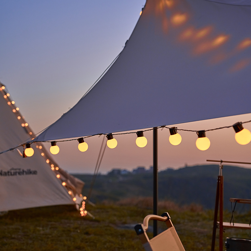 Εξωτερική LED αλυσίδα φωτισμού για σκηνή (μοντέλο G50, IP55, 0.06W, 220V) κατάλληλη για κάμπινγκ και εκδηλώσεις
