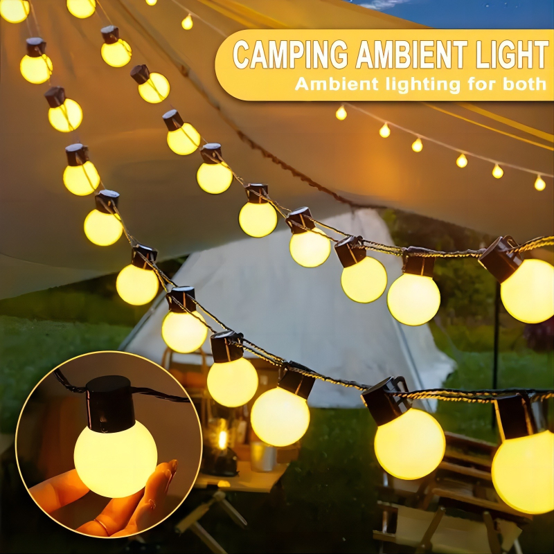 Εξωτερική LED αλυσίδα φωτισμού για σκηνή (μοντέλο G50, IP55, 0.06W, 220V) κατάλληλη για κάμπινγκ και εκδηλώσεις