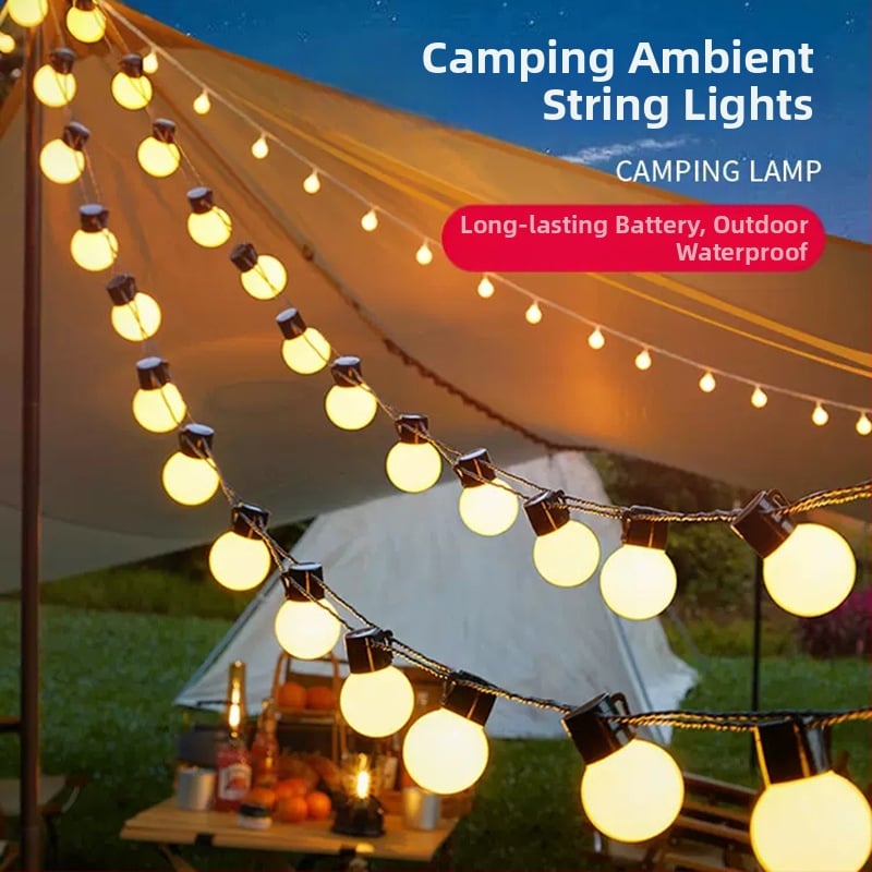 Vonkajšia LED reťazová svetlá pre stan (model G50, IP55, 0.06W, 220V) vhodná pre kempovanie a podujatia