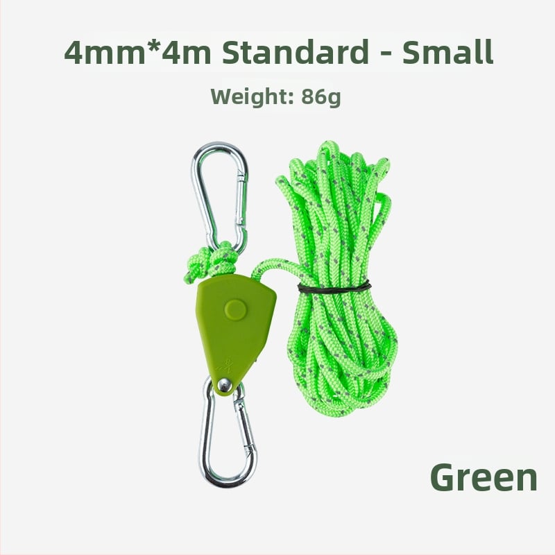 Buye външно регулируемо въже с ролка, метална конструкция, рефлективна въжена линия за палатки и навеси