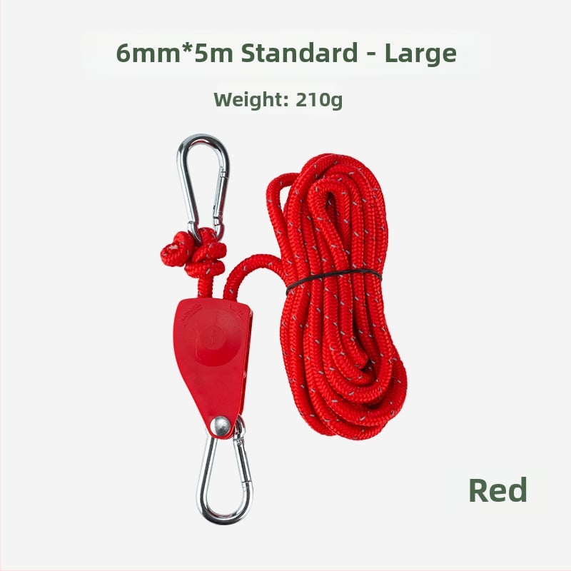 Buye външно регулируемо въже с ролка, метална конструкция, рефлективна въжена линия за палатки и навеси