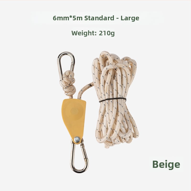 Buye външно регулируемо въже с ролка, метална конструкция, рефлективна въжена линия за палатки и навеси