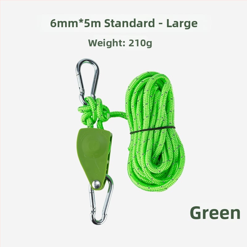 Buye външно регулируемо въже с ролка, метална конструкция, рефлективна въжена линия за палатки и навеси