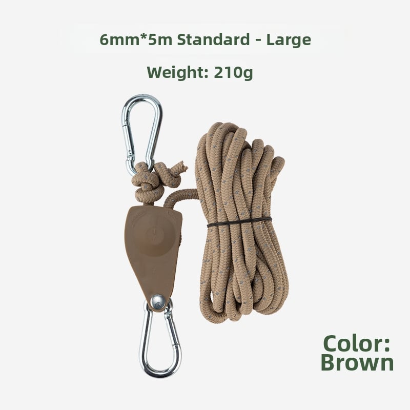 Buye външно регулируемо въже с ролка, метална конструкция, рефлективна въжена линия за палатки и навеси