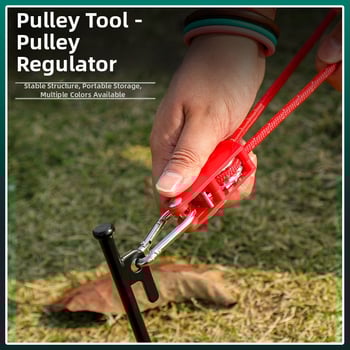 Buye Кампинг Метален Роликов Лост за Регулируемо Въжe за Навес и Палатка – Еластично Въжe с Кука и Катарама