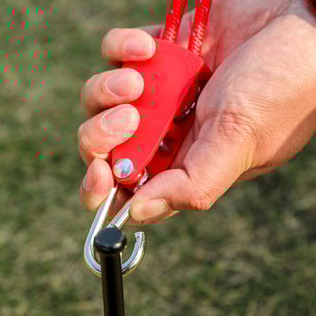 Buye Кампинг Метален Роликов Лост за Регулируемо Въжe за Навес и Палатка – Еластично Въжe с Кука и Катарама