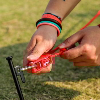 Buye Кампинг Метален Роликов Лост за Регулируемо Въжe за Навес и Палатка – Еластично Въжe с Кука и Катарама