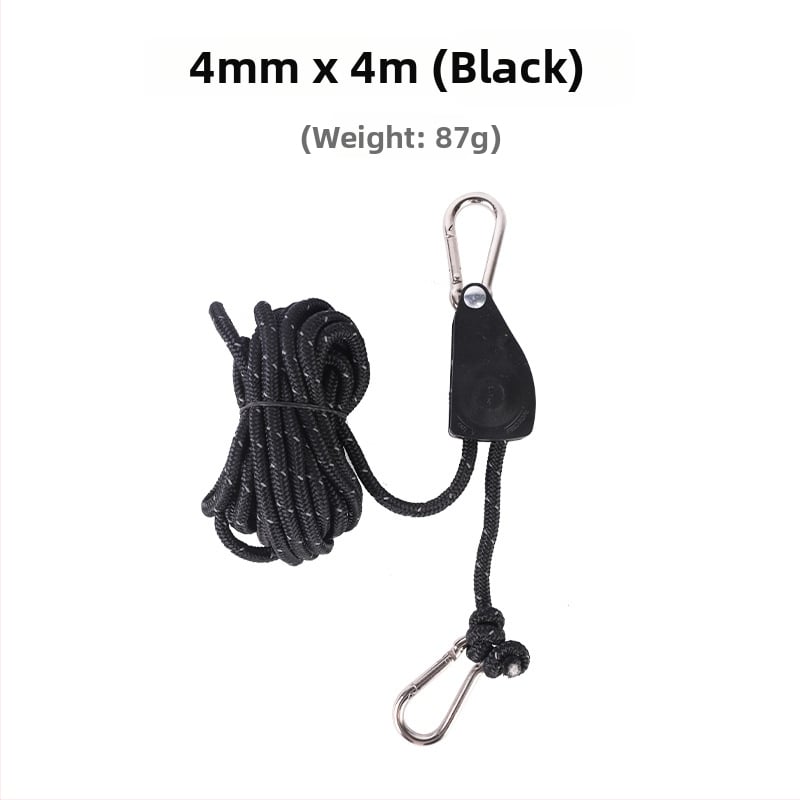 Buye Кампинг Метален Роликов Лост за Регулируемо Въжe за Навес и Палатка – Еластично Въжe с Кука и Катарама