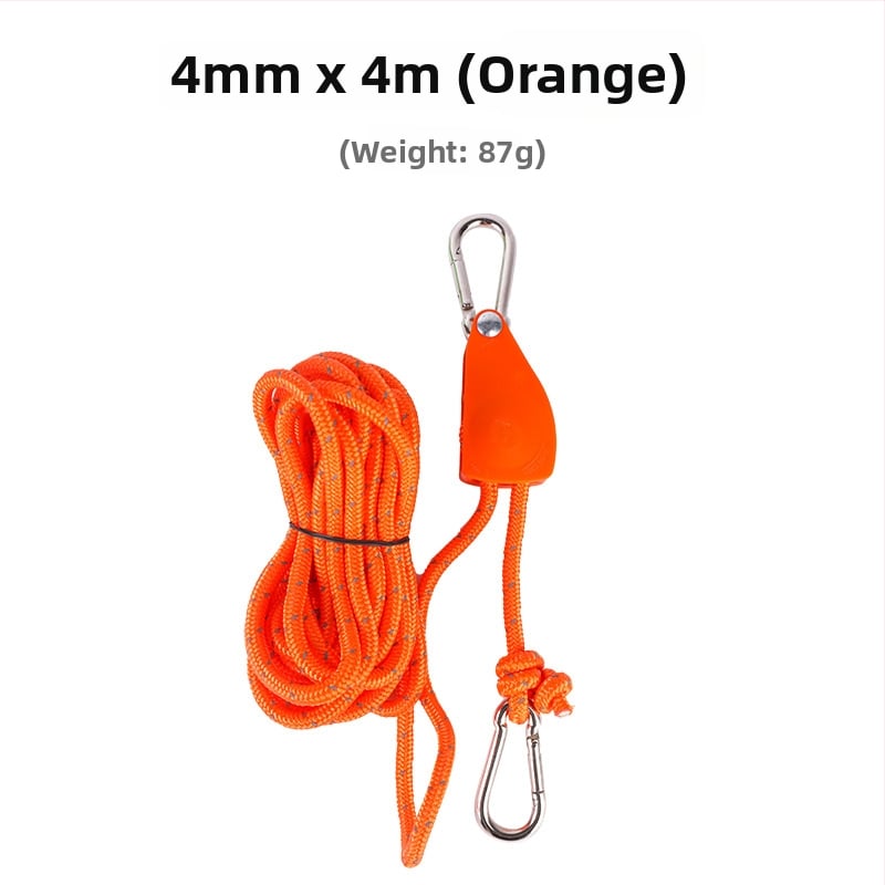 Buye Кампинг Метален Роликов Лост за Регулируемо Въжe за Навес и Палатка – Еластично Въжe с Кука и Катарама