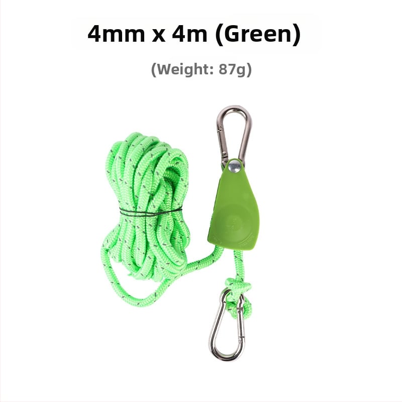 Buye Кампинг Метален Роликов Лост за Регулируемо Въжe за Навес и Палатка – Еластично Въжe с Кука и Катарама