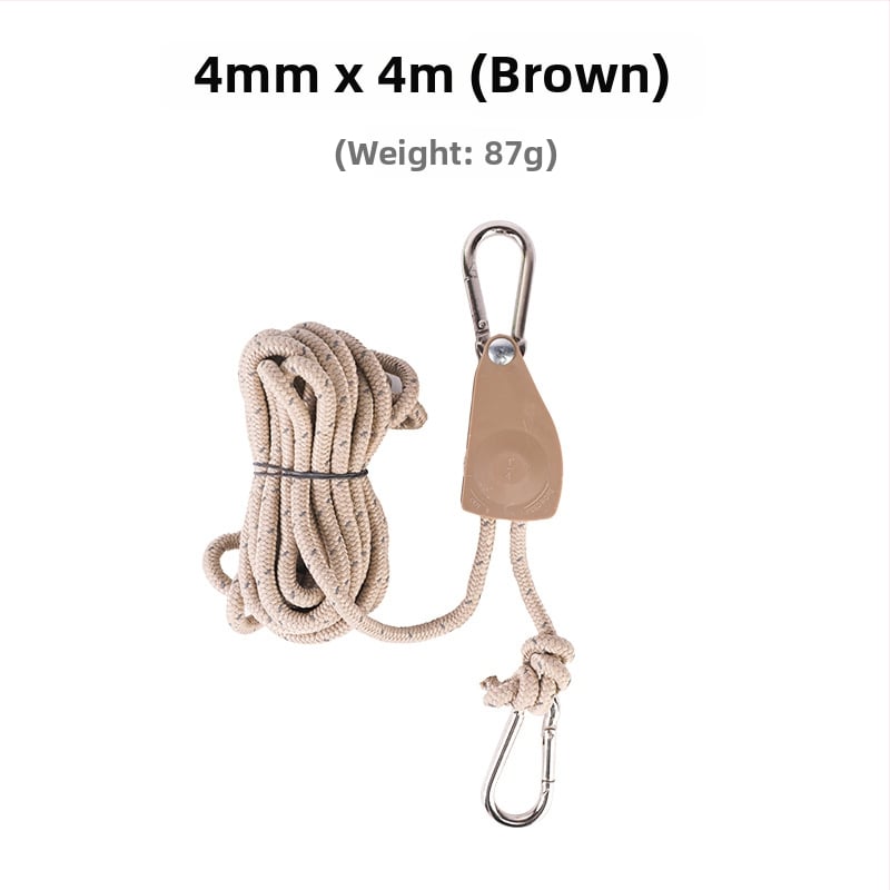 Buye Кампинг Метален Роликов Лост за Регулируемо Въжe за Навес и Палатка – Еластично Въжe с Кука и Катарама