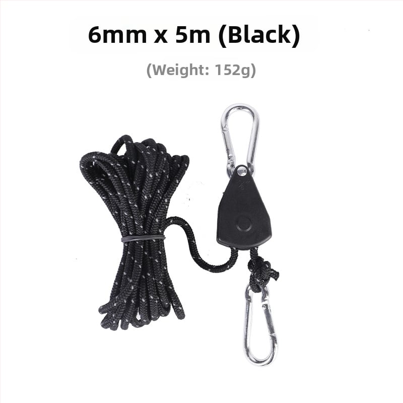 Buye Кампинг Метален Роликов Лост за Регулируемо Въжe за Навес и Палатка – Еластично Въжe с Кука и Катарама