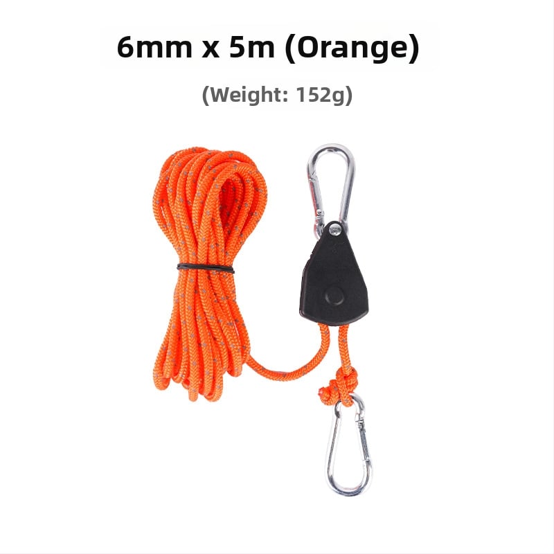 Buye Кампинг Метален Роликов Лост за Регулируемо Въжe за Навес и Палатка – Еластично Въжe с Кука и Катарама