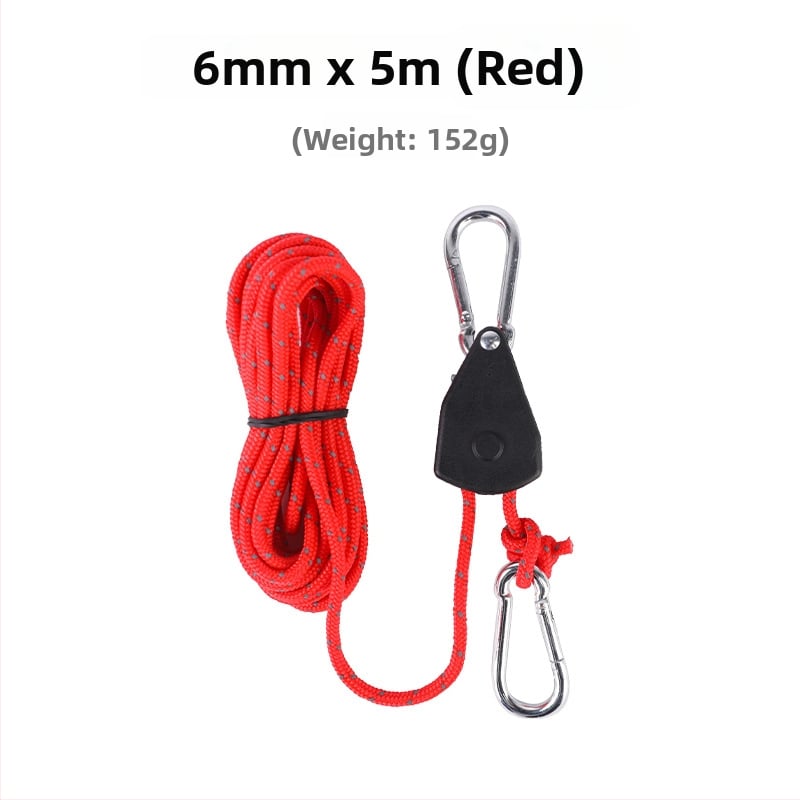 Buye Кампинг Метален Роликов Лост за Регулируемо Въжe за Навес и Палатка – Еластично Въжe с Кука и Катарама