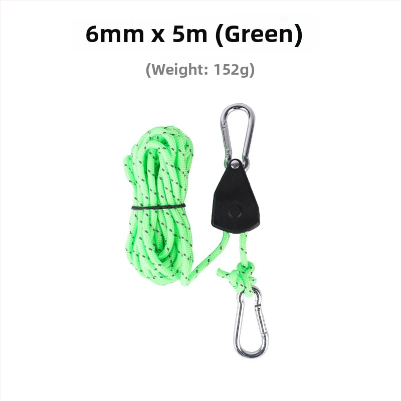 Buye Кампинг Метален Роликов Лост за Регулируемо Въжe за Навес и Палатка – Еластично Въжe с Кука и Катарама