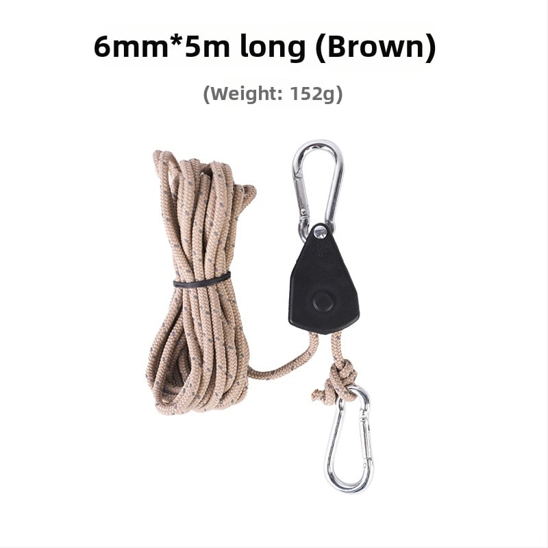 Buye Кампинг Метален Роликов Лост за Регулируемо Въжe за Навес и Палатка – Еластично Въжe с Кука и Катарама