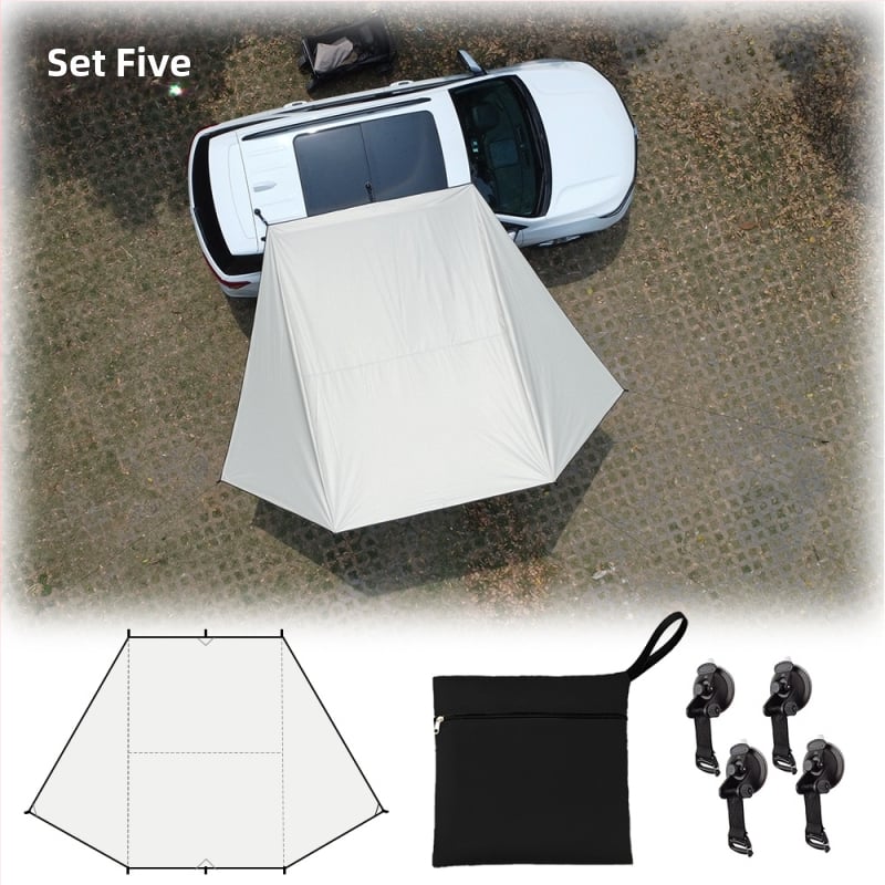SUV oldalsó árnyékoló autóhoz – Oxford szövet, vízálló 5000 mm, pillangó forma, kézi kivitelezés, alumínium ötvözet tartó