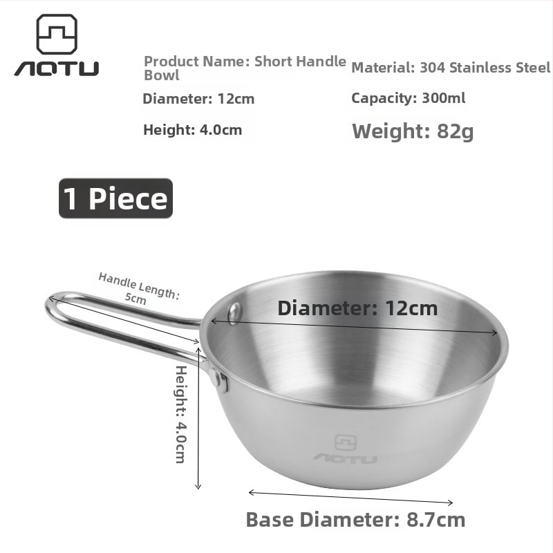 Сет съдове за хранене от 304 неръждаема стомана за къмпинг, сгъваеми купички и прибори за хранене – компактно съхранение, марка Bump, модел AT6446, тегло 504 г, за 2–3 души
