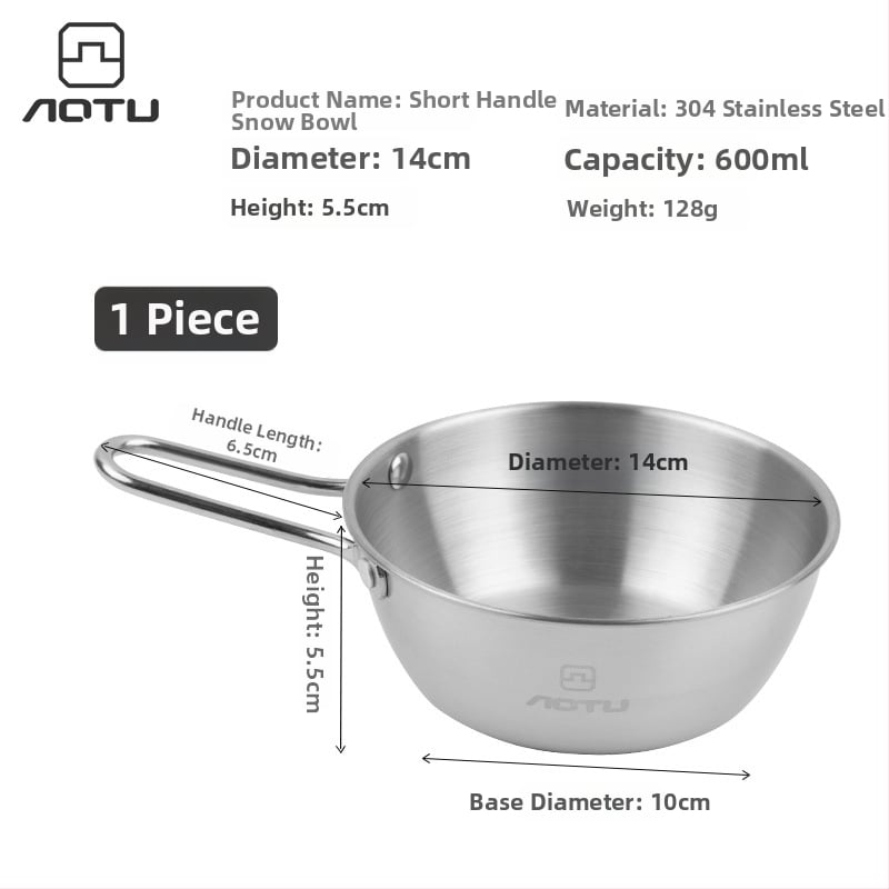 Сет съдове за хранене от 304 неръждаема стомана за къмпинг, сгъваеми купички и прибори за хранене – компактно съхранение, марка Bump, модел AT6446, тегло 504 г, за 2–3 души
