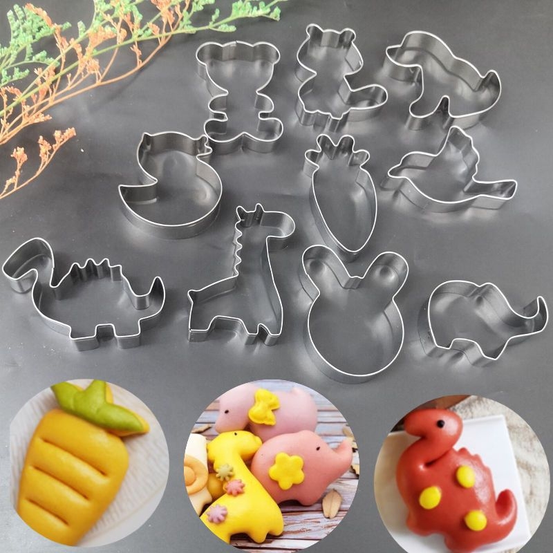 Formă pentru chifle aburite cu animale, oțel inoxidabil, făcută manual, instrument pentru tăierea legumelor pentru hrana bebelușului