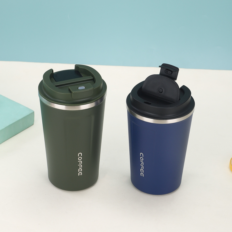 Termos cu pereți dubli, izolație vid, interior 304 oțel inoxidabil, exterior 201 oțel inoxidabil, capac filet, personalizare logo