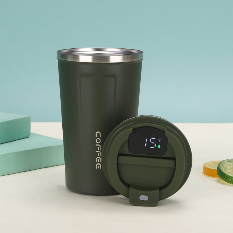 Termos cu pereți dubli, izolație vid, interior 304 oțel inoxidabil, exterior 201 oțel inoxidabil, capac filet, personalizare logo