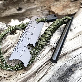 Пръчка за запалване на огън с магнезиева пръчка и скребач, обвита в седемнишен паракорд; тежести 43 g, 68 g, 129 g; за един или повече потребители; Creator