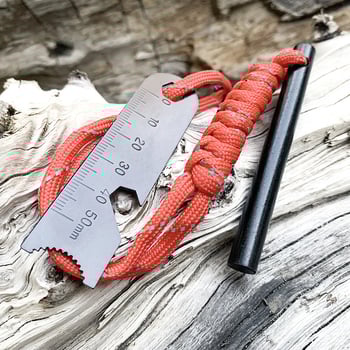 Пръчка за запалване на огън с магнезиева пръчка и скребач, обвита в седемнишен паракорд; тежести 43 g, 68 g, 129 g; за един или повече потребители; Creator