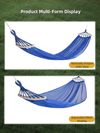 Хамак-люлеещо кресло за открито, дишащ полиестер, без скоби, носимост 150 кг, тегло 921 г