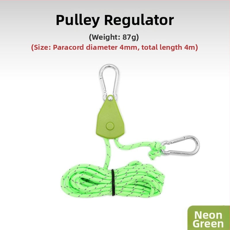 Въже за палатка с метална ролка за къмпинг на открито, регулируемо навесно въже, кукичка с катарама и еластичност