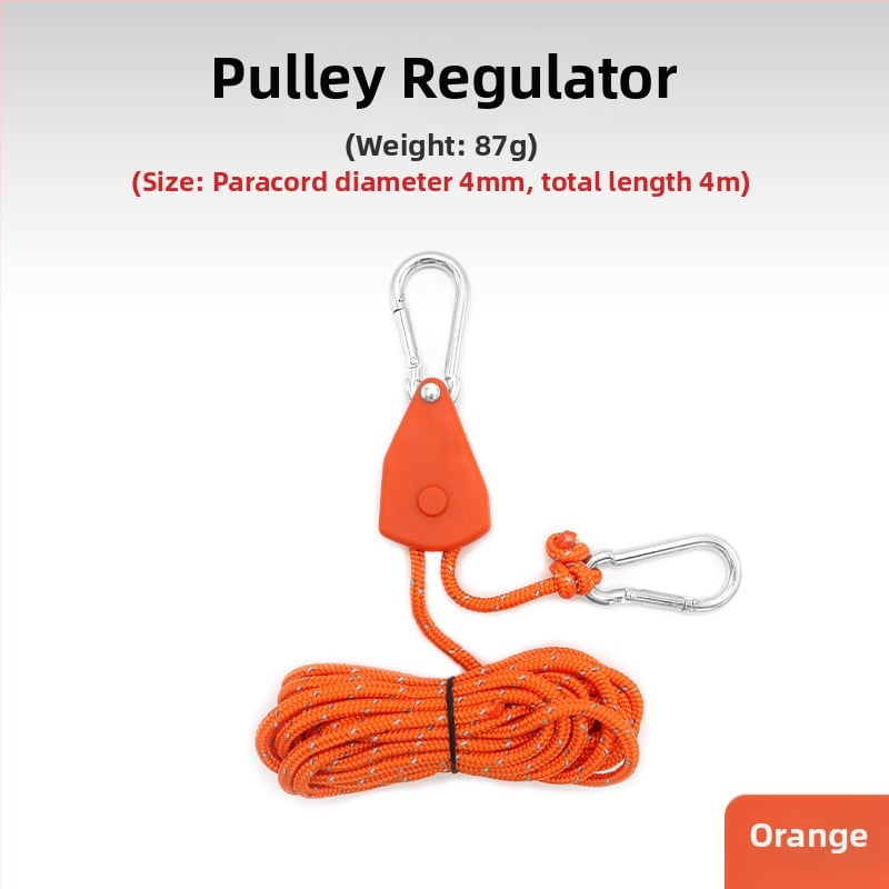 Въже за палатка с метална ролка за къмпинг на открито, регулируемо навесно въже, кукичка с катарама и еластичност