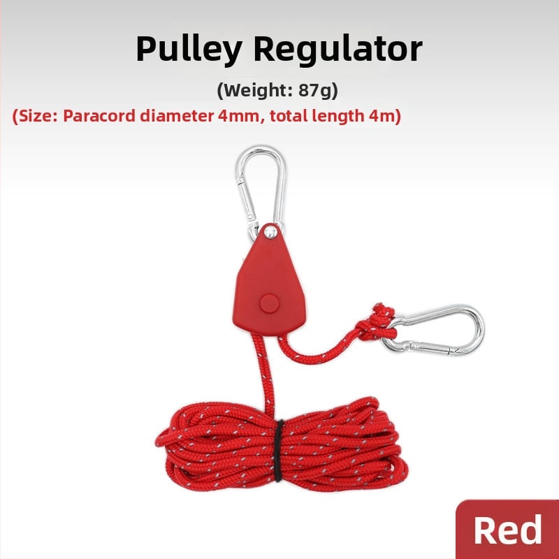 Въже за палатка с метална ролка за къмпинг на открито, регулируемо навесно въже, кукичка с катарама и еластичност