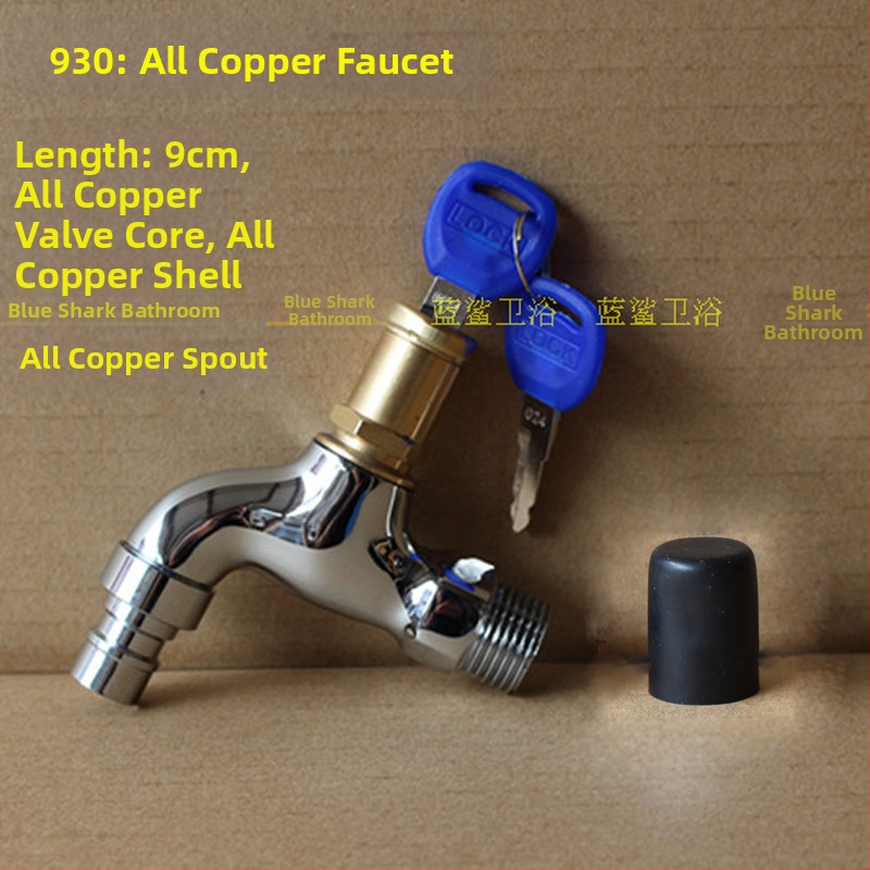 Vonku uzamykateľný kohútik s päťuholným kľúčom, z celého medeného materiálu, model 950, keramický diskový ventil, jedine studený výtok