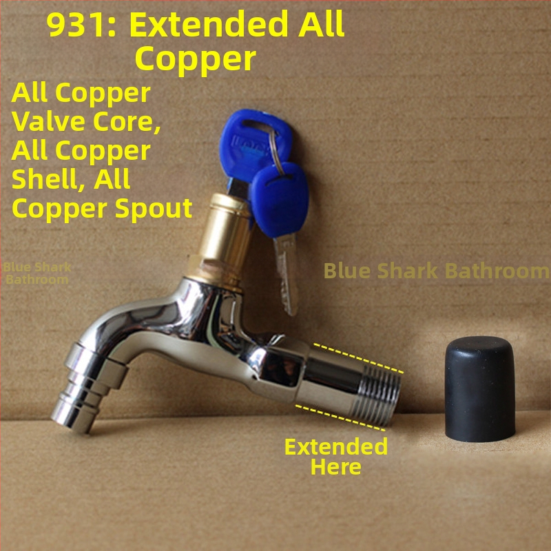 Vonku uzamykateľný kohútik s päťuholným kľúčom, z celého medeného materiálu, model 950, keramický diskový ventil, jedine studený výtok