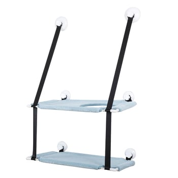 Хамак за котки с вендузи за прозореца, двойнослойно стенно закрепване за катерене и котешко гнездо